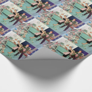 Papel De Presente Casal Vintage Retro
