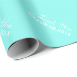 Papel De Presente casamento azul-turquesa-azul-do-ovo de robin<br><div class="desc">os convites de casamento azuis da turquesa azul de ovo do robin aqua. Trendy Turquoise favorece uma festa de recepção de casamento azul-chic. Casamento azul de Aqua salve a data e os favores do casamento azul.</div>