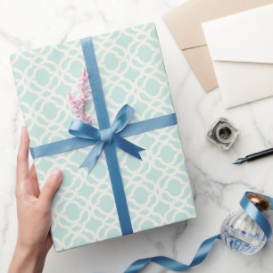 Papel De Presente Casamento com Padrão Quatrefoil de Marfim Moderno 