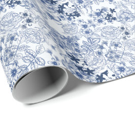 Papel De Presente Casamento com Padrão Toile-De-Jouy 