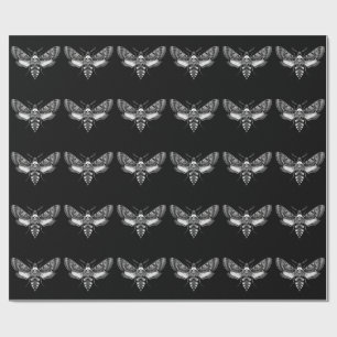 Papel De Presente Casamento Crânio de Mariposa Gótica – Elegância So