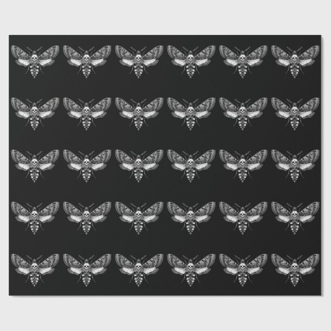 Papel De Presente Casamento Crânio de Mariposa Gótica – Elegância So (Aberto)