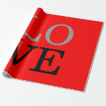 Papel De Presente Casamento de Amor com Fundo Vermelho cinza<br><div class="desc">Você pode mudar facilmente as fontes e as cores. Você também pode adicionar seu logotipo e a imagem de fundo conforme desejar.</div>