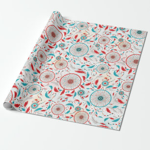 Papel De Presente Casamento de Boho Tribal com Dreamcatcher de penas