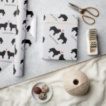 Papel De Presente Casamento de Cães de Montanha Bernese com Texto Pe<br><div class="desc">Personalize o presente original do amante do Cachorro Bernese com os nomes do novo Sr. e Sra. A noiva e noiva recém-casados amará o toque pessoal do seu presente refletido embrulhado no papel original de embrulho do amante Berner. Perfeito para chás de panela,  recepções de casamento e aniversários.</div>