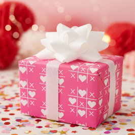 Papel De Presente Casamento de Casal XOXO Rosa Personalizado, Aniver