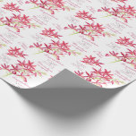 Papel De Presente Casamento de cor de água de uma flor botânica de o<br><div class="desc">Orquídea vermelha,  cor d'água,  pintou casais de casamento,  nome personalizado. Parte da coleção de casamentos de flores de orquídea vermelha. Ideal para usar como casamento para um presente especial. Orquídeas vermelhas únicas pintadas manualmente aquarela e design por Sarah Trett para www.mylittleedenweddings.com</div>