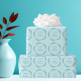 Papel De Presente Casamento de Praia Chic com Monograma de Vinha Bot