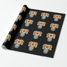 Papel De Presente Casamento de Sunflower, Jar Jar, Rustic Country