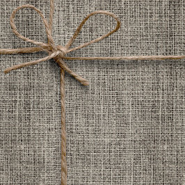 Papel De Presente Casamento de Taupe Russo de Burlap Realista Realis