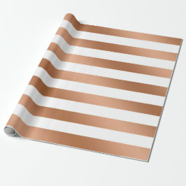 Papel De Presente Casamento de Trendy Stripes de Folha de Ouro Moder
