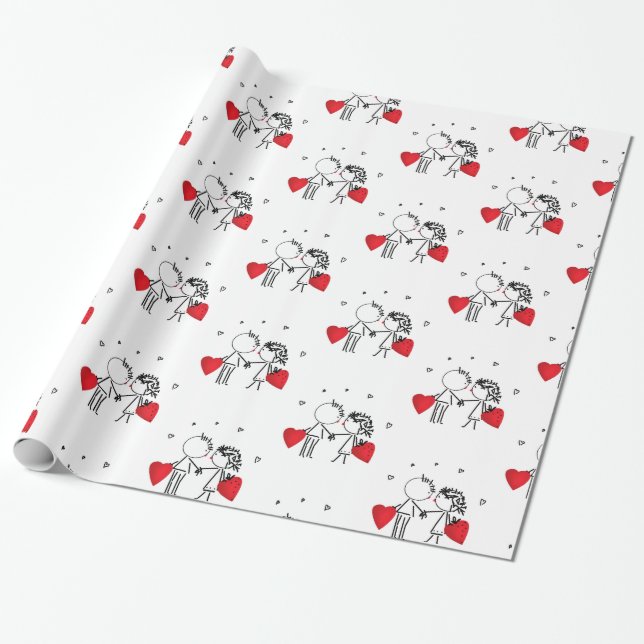 Papel De Presente Casamento, dia Valenine, amor (Desenrolado)