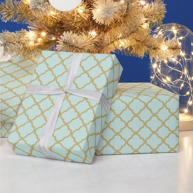 Papel De Presente Casamento Dourado moderno à moda do teste padrão (Feriados)
