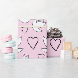 Papel De Presente Casamento Dovs para Casamentos Difts Rosa Sem Cost