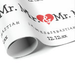 Papel De Presente Casamento entre o Sr. e o Sr. Dois.<br><div class="desc">O Sr. e o Sr. Gay do papel de embrulho de presente...  perfeito para os dois noivos...  senhor e senhor personalizou papel de embrulho para a cerimônia civil / casamento / aniversário de Ricaso</div>