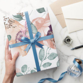 Papel De Presente Casamento Floral Chic Blush