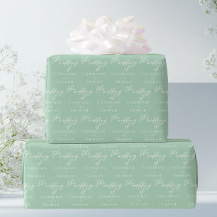 Papel De Presente Casamento Personalizado de Branco Personalizado Ch