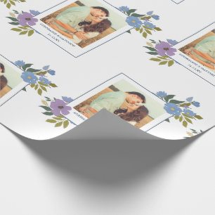 Papel De Presente Casamento Personalizado de Foto Floral de primaver
