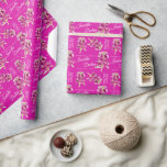 Papel De Presente Casamento personalizado rosa de flor de estoque de<br><div class="desc">Papel personalizado de embrulho de presente de casamento, com uma cor d'água original, uma arte de flor rosa-escura e seus próprios nomes de casais, data de casamento, nome de doador e mensagem pessoal em um fundo branco. Uma maneira excelente de dar um toque personalizado aos presentes e presentes especiais de...</div>