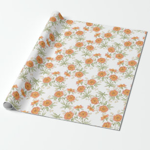 Papel De Presente Casamento Rosa Laranja