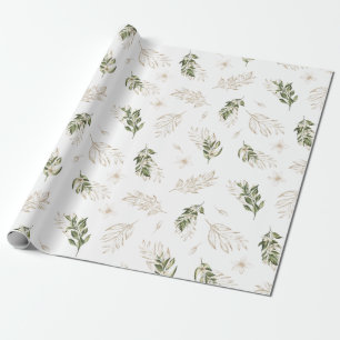 Papel De Presente Casamento Verde e Dourado Elegante
