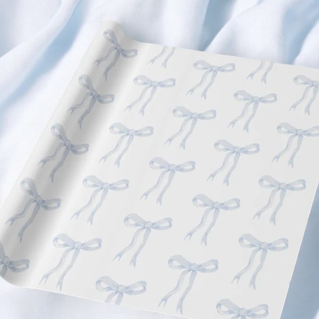 Papel De Presente Casando de fita azul do Arco Coquette (Criador carregado)