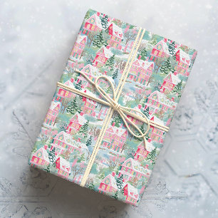 Papel De Presente Casas de Natal Rosa Neves