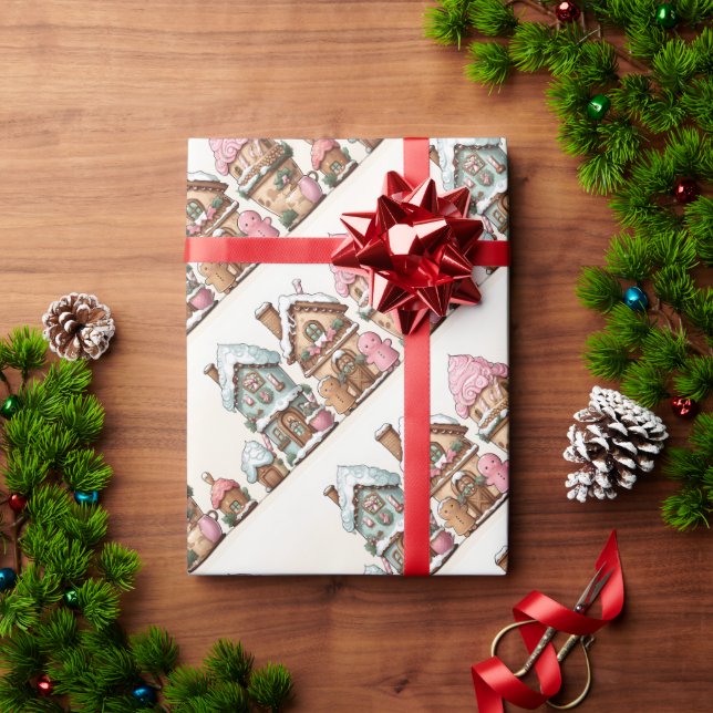 Papel De Presente Casas de pão de Natal (Presente de Natal)