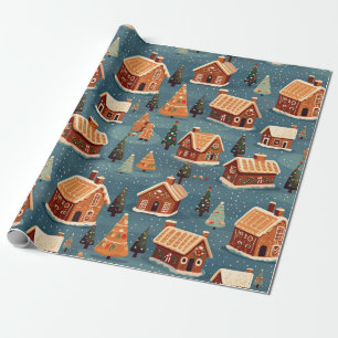 Papel De Presente Casas e árvores de gengibre