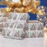 Papel De Presente Casas Vermelhas da Árvore de Natal e MCM da Igreja<br><div class="desc">Imagem bonito da árvore de Natal MCM com casas vermelhas brilhantes,  igreja e cavalo puxados para trenó.</div>