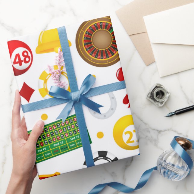 Papel De Presente Casino Pattern (Presentear)