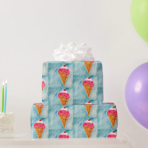 Papel De Presente Casquinha de Sorvete