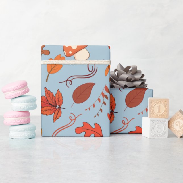 Papel De Presente Castanhas e Folhas, sem soldadura (Chá de bebê)