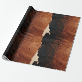 Papel De Presente Castanho Negro Sudoeste Faux Cowhide