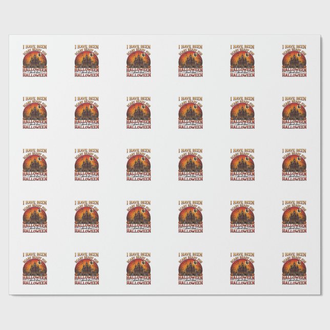 Papel De Presente Castelo Assombrado de Halloween Pronto e Assustado (Aberto)