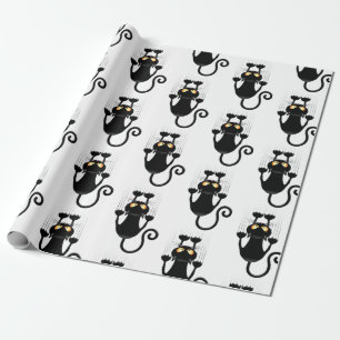Papel De Presente Cat Caindo no personagem de desenho animado de div
