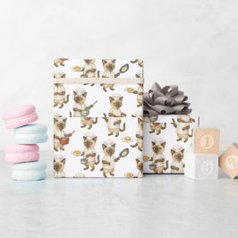 Papel De Presente Cat Chef é cozinhar café da manhã