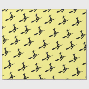 Papel De Presente Cat On Broomstick