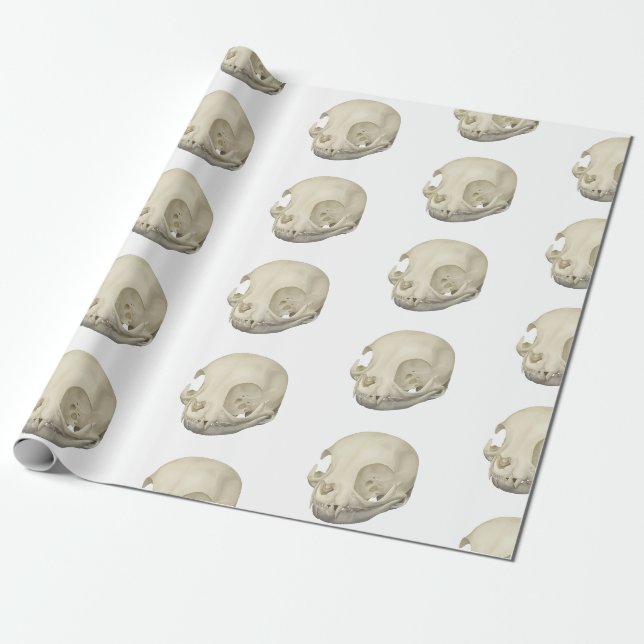 Papel De Presente Cat Skull (Desenrolado)