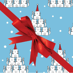 Papel De Presente Cat Tree Christmas Wrapping Paper