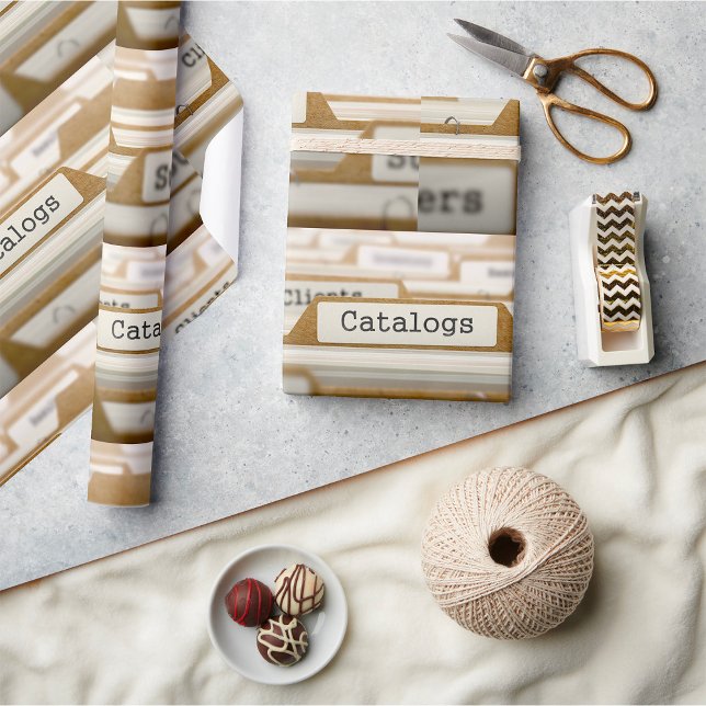 Papel De Presente Catálogos de Pastas de Arquivos Antigos Organizaçã (Criador carregado)
