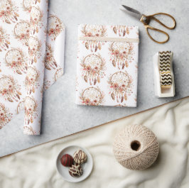 Papel De Presente Catcher de Sonho Floral Rosa