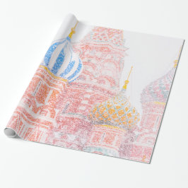 Papel De Presente Catedral de rua Basil em Snowstorm