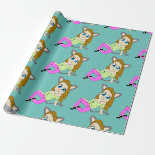 Papel De Presente catgirl chibi