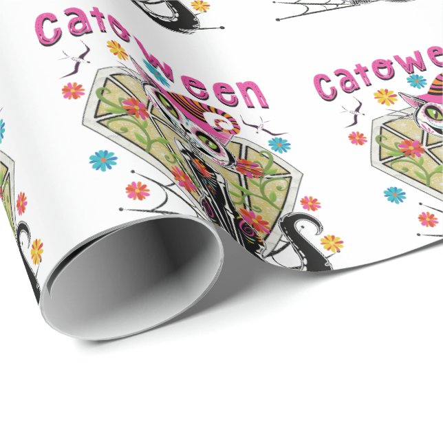 Papel De Presente Catoentre Halloween (Ponta do rolo)