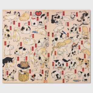 Papel De Presente Cats Japoneses por Utagawa Kuniyoshi Wrappaper