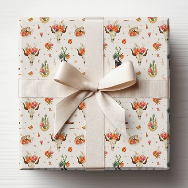Papel De Presente Caubói Western Rústico (Rustic Western Cowboy Themed Wrapping Paper by Painted Paperie
)