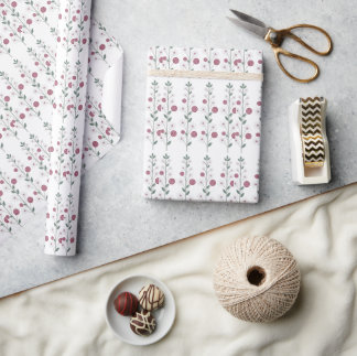 Papel De Presente Caule Floral Elegante