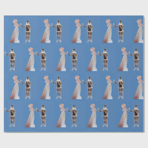 Papel De Presente Cavaleiro e senhora medievais