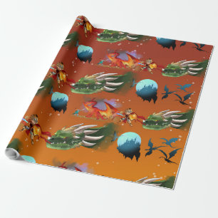 Papel De Presente Cavaleiros e Dragões